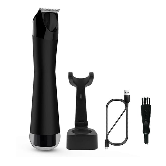 Compatible Electric groin hair trimmer, pubic hair trimmer, men's grooming, epilator, rechargeable shaver with stand_Perfect Gift