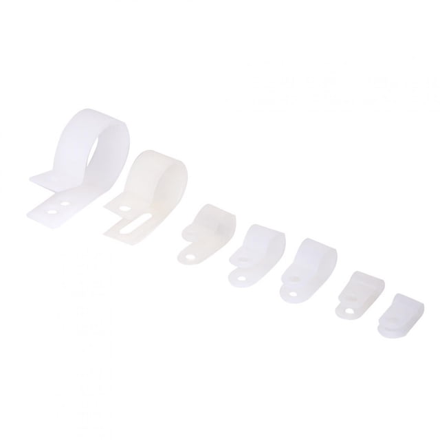 Nylon Cable Clamp, 200pcs P Type Wire Clip Nylon Plastic P Clips Cable Clamp Fasteners for Cable Conduit Wire Management, Cable Straps