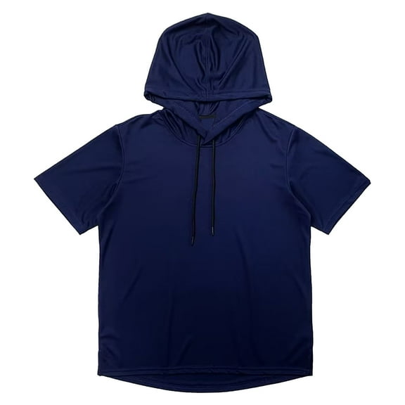 QBGSAY T-shirt Men's Summer Thin Short Sleeve Hoodie Light Sweatshirt Hooded Pullover Trendy Casual Fashion T Shirt Running Active Tee Tops