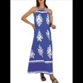 thumbnail image 2 of Vestido de Verano para Mujer 2025, Estampado Floral, Tirantes Finos, Holgado, Estilo Bohemio, para Playa y Vacaciones Azul XL, 2 of 9