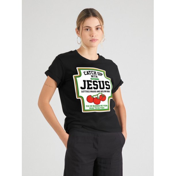 Letter & Tomato Graphic Round Neck Sports , Short Sleeves Casual Workout T-shirt Top, Women's activewear Tee For adult, Men, Women, Teen, Teenager, adolescent, Youth