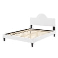 thumbnail image 5 of Platform Bed Frame, Queen Size, White, Velvet, Modern Contemporary, Bedroom Master Guest Suite Room, 5 of 10