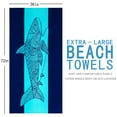 thumbnail image 3 of Oversized Terry Beach Towel 36 x 72 in Soft Extra Large Pool Swim Towels for Adult Men Clearance XL Big Travel Blanket Cruise Vacation Essentials Lounge Chair Cover Stripe Navy Shark, 3 of 6