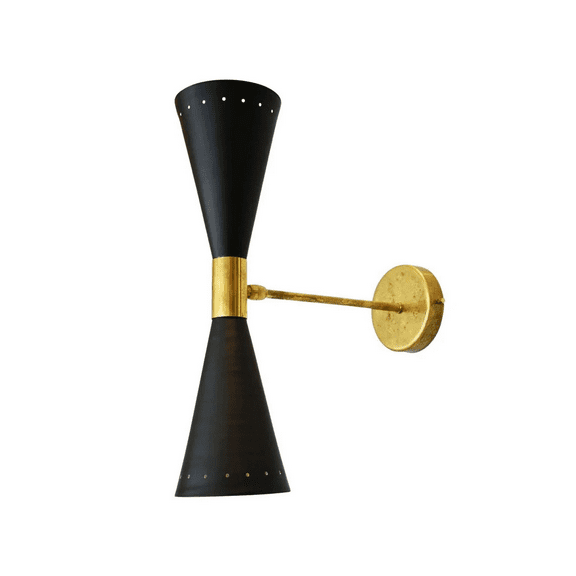 Diabolo Adjustable Italian wall Sconce - Handmade Brass 2 Light Wall Light