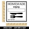 thumbnail image 2 of Homemade Enjoy with Fork Knife Food Baked Goods Square Rubber Stamp Stamping Scrapbooking Crafting - Medium 1.75in, 2 of 7
