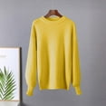 thumbnail image 2 of Busydd Women's Sweaters Fashion Solid Color Long Sleeve Crewneck Sweater Women Knit Ribbed Pullover Sweaters for Women Free Size, 2 of 6
