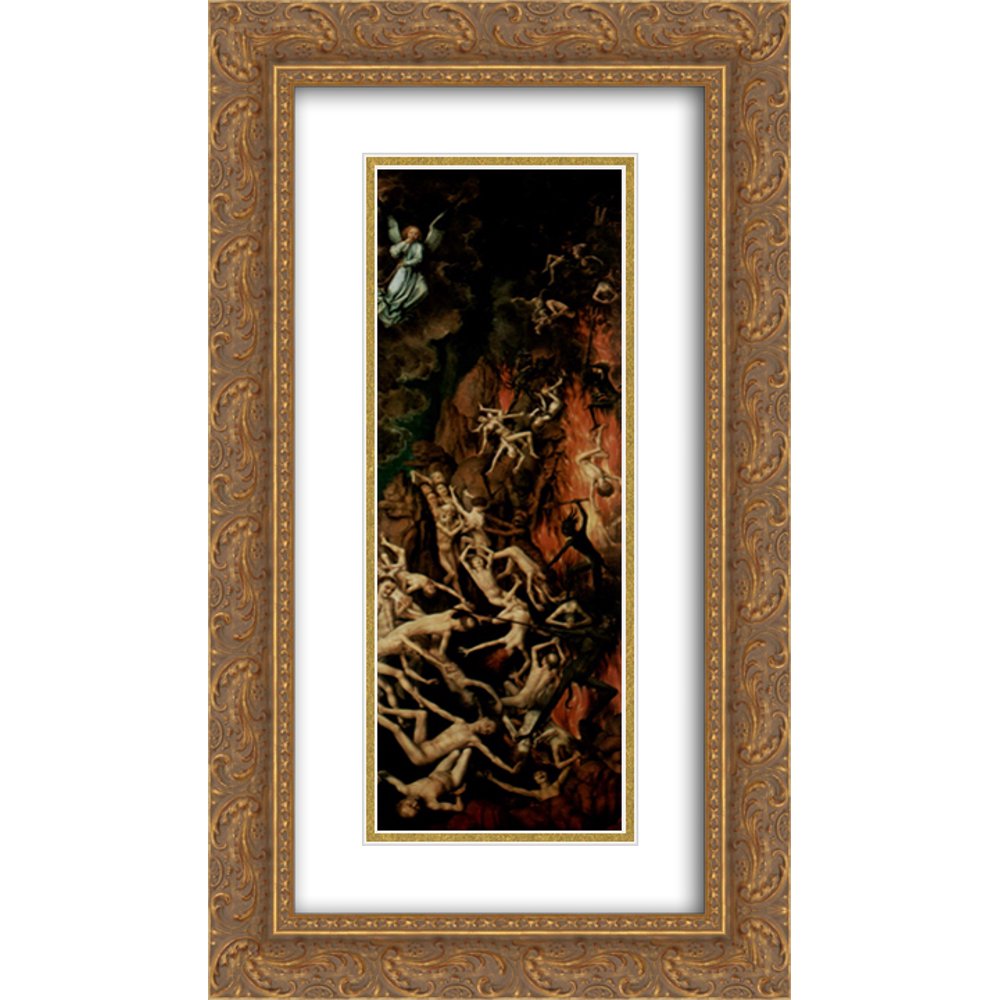 Hans Memling 2x Matted 14x24 Gold Ornate Framed Art Print 'The Last