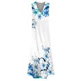 thumbnail image 3 of PENGXIANG Jupe Noire Robe Imprimée Sans Manches Col en V Ourlet Fendu Kaftan Ample Longue Robe, 3 of 5