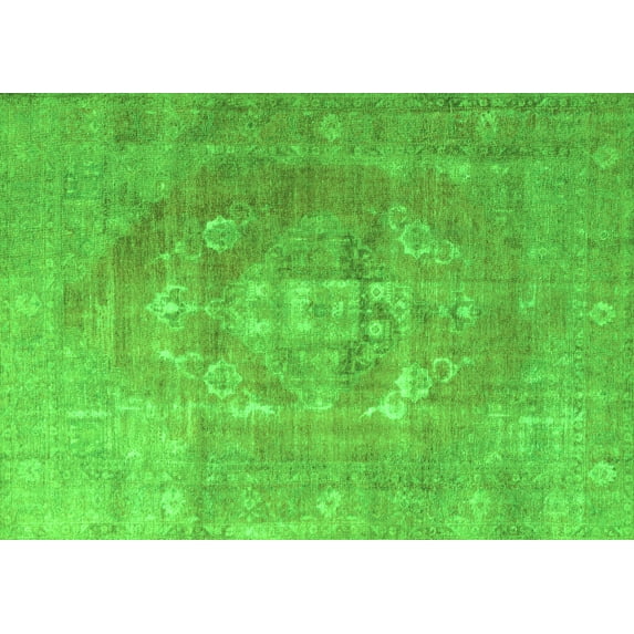 Ahgly Company Indoor Rectangle Persian Green Traditional Area Rugs, 7' x 9'