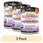 (3 pack) BioSchwartz Glutathione Complex Dietary Supplement Capsules, 500mg, Immune and Liver Support, 60 Count