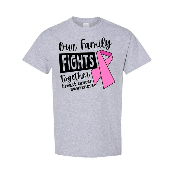 Inktastic Our Family Fights Together Breast Cancer Awareness T-Shirt