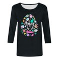 thumbnail image 4 of Aloohaidyvio Easter Shirts for Women ,Womans Easter Christmas Round Neck Printing Blouse 3/4 Sleeve T-Shirt Blouses，Easter Ladies Clothing, 4 of 4