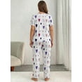 thumbnail image 4 of ValueVibe Plus Size Women Pajama Sets 2 Piece Short Sleeve Crew Neck Lounge Set Love Heart Print Sleepwear with Pocket, White 3XL, 4 of 7