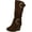 Tan, variant on Top Moda Womens Pure-65 Mid Calf Round Toe Slouched Wedge Heel Boots