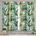 thumbnail image 2 of Ambesonne Leaf Valance & Curtain, Palm Tree Flowers Hibiscus, 55"x45", Pale Caramel Burgundy, 2 of 7