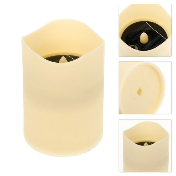 GOOHOCHY 4Pcs Simple Decor Flameless Solar Candle Lamps Creative Night Light
