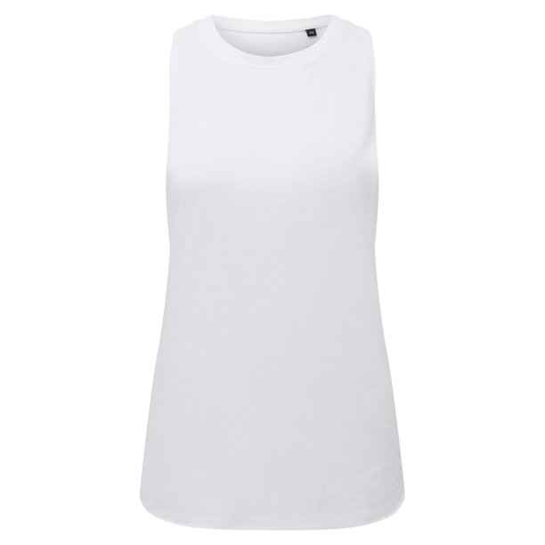 TriDri - Camiseta Sin Mangas de Orgánica para Mujer (Blanco)
