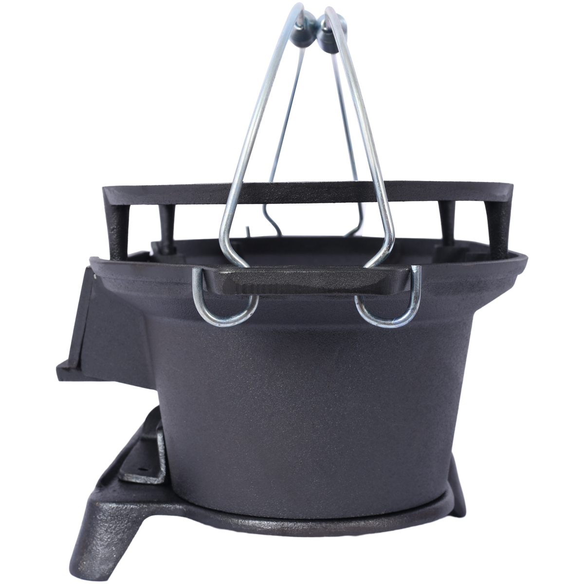 Oval Cast Iron Portable Charcoal Grill Tabletop Hibachi Grill 100% Cast Iron for Camping Patio Backyard