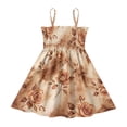 thumbnail image 2 of Ttyddzy Woman' Casual-Dresses Sleeveless Camisole A-Line Dress for 2Y-7-8Y，Brown Rose Pattern, 2 of 8