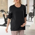 thumbnail image 4 of FRSASU Nursing Sweatshirt Long Sleeve Round Neck Breastfeeding Shirts Zipper Maternity Pumping Tops Pregnancy Cotton Pullover Black, 4 of 9