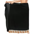 thumbnail image 3 of HAPPY BAY Men's Pareo Regular Swimsuits Sarong Long Swim Beach Wrap One Size Solid, Black Summer Vacation Party, 3 of 4