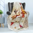 thumbnail image 4 of Christmas Soft Flannel Fleece Throw Blanket, Skating Happy Snowman Xmas Tree Cheerful Hand Drawn Ornate Snowflakes, Cozy Plush for Indoor and Outdoor Use, 70" x 90", Multicolor, by Ambesonne, 4 of 5