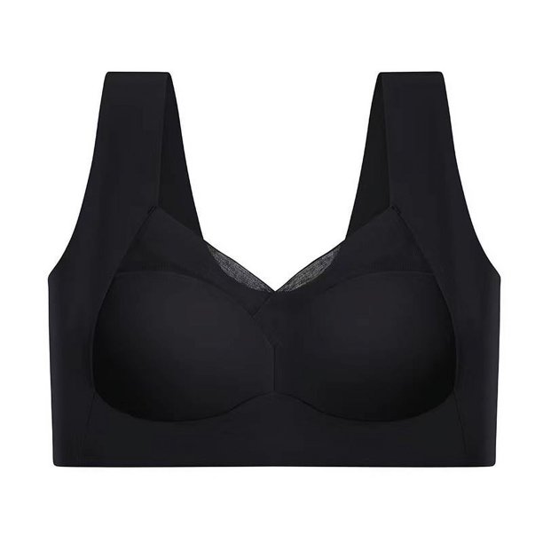 Sujetador deportivo de una pieza con copa fija y sin costuras, de seda helada, fino, hermoso, con espalda envuelta y sin aro para mujer