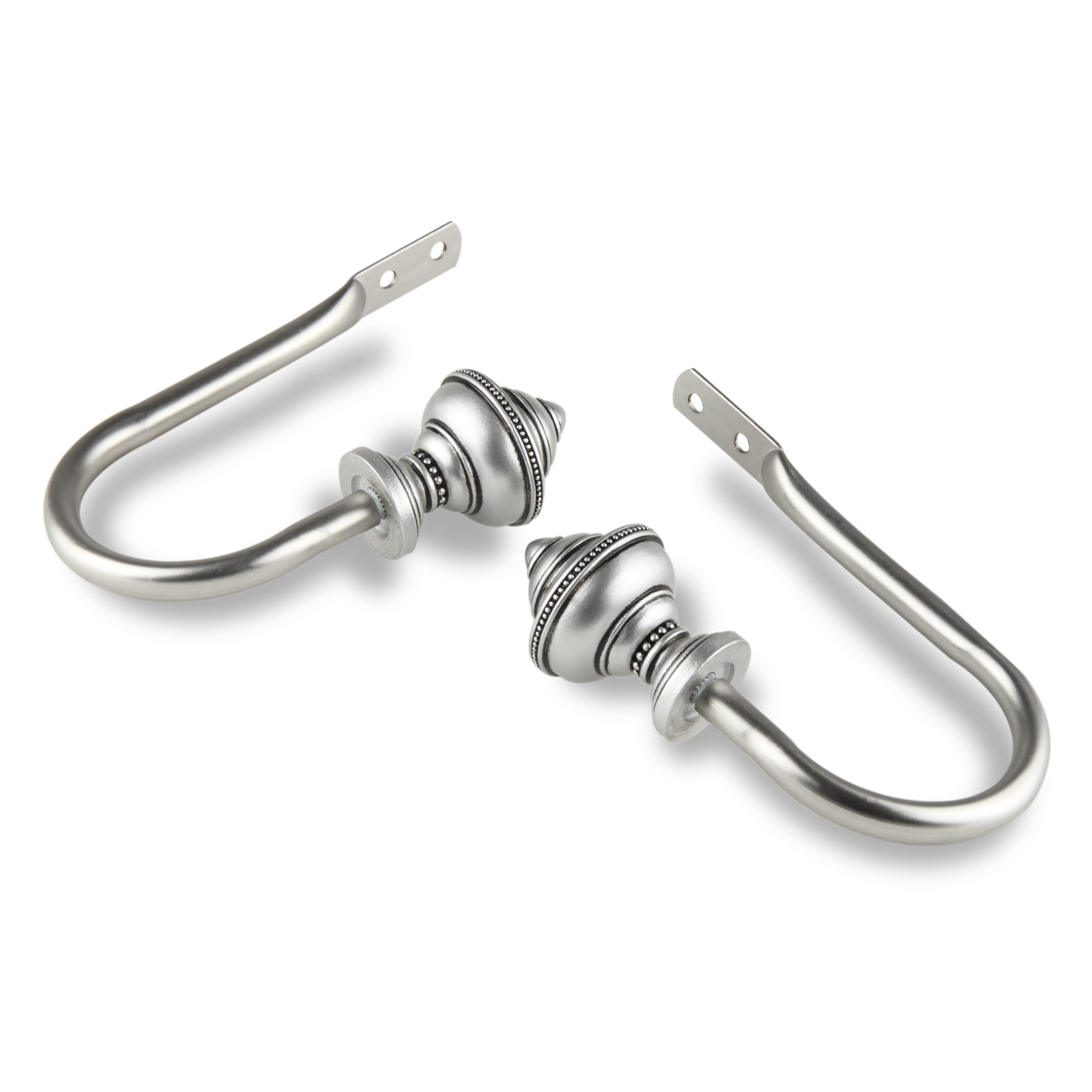 Riley Curtain Rod Holdback - Satin Nickel