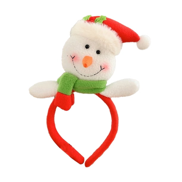 Wosthever Diadema de Navidad Festival Navidad Año Nuevo hogar Ding decoración lindo vestido banda para el cabello sombreros regalos para niños Kits de decoración para fiestas Muñeco de nieve Wosthever HA069520-02