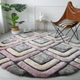 thumbnail image 4 of MDA Rugs Mateos Shag Contemporary Designed Area Rug Brown/Beige 7' Round 6' Round Round, 4 of 5