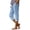 Light Blue, variant on cocolona Womens Summer Casual Linen Capri Pants Solid Color Elastic Waist Button Leg Cropped Pants with Pocket