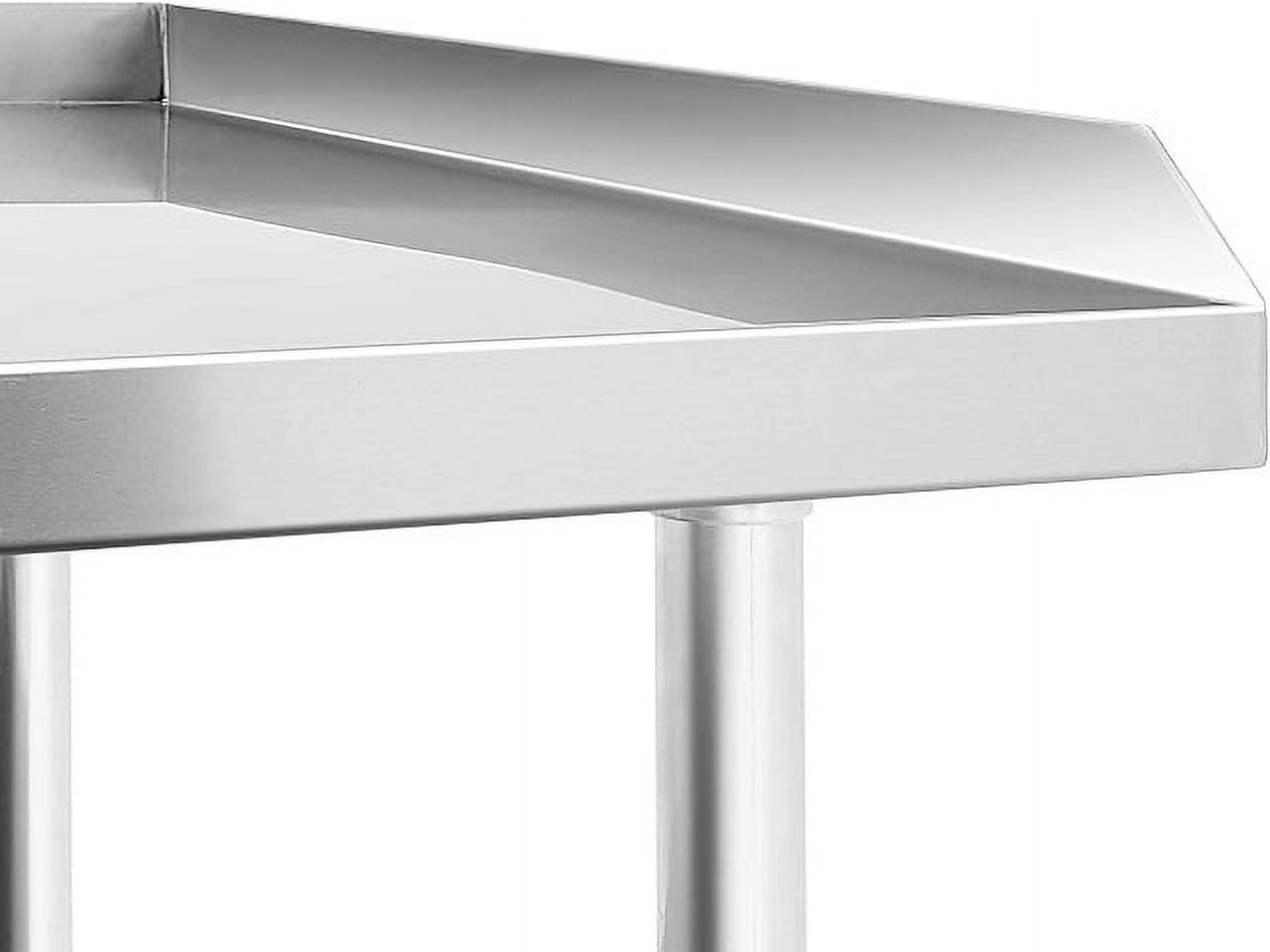 AmGood 72" Long x 24" Deep Commercial Work Table with Backsplash and Sidesplashes | Stainless Steel Prep Table for Kitchen, Restaurant, Garage, Laundry | NSF