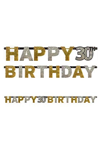 Sparkling Celebration Age Happy Birthday 30th  Prismatic Letter Banner 7ft 