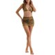 thumbnail image 2 of Conjuntos de bikini de tirantes con estampado de teñido anudado para mujer, traje de baño de 3 piezas, parte inferior triangular, falda de cobertura, traje de baño X-Small color caqui, 2 of 5