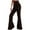Coffee, variant on Brondbend Women's Flared Pants Tall Womens Long Pants High Waist Solid Color Casual Corduroy Trousers Slim Fit Trendy Party Work Fall Winter Outfits Comfortable