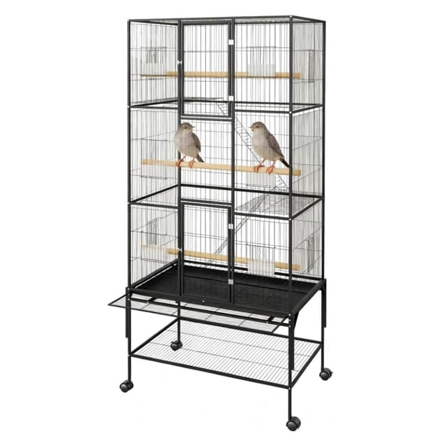 Ourlova 69-Inch Extra Large Bird Cage with Stand and Feeding Accessories for Parrots Conures Macaws Cockatoos Parakeets