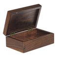thumbnail image 1 of Wooden Box with Hinged Lid - EXISTING Wood Storage Box with Lid - Wooden Memory Keepsake Box - Decorative boxes with lids - Large Walnut Wood Chest Stash Boxes - 9.37x6.65x3.86 Inches, 1 of 7