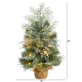 thumbnail image 2 of Nearly Natural 2ft. Winter Frosted Artificial Christmas Tree with 35 LED Lights in Burlap Base, 2 of 7