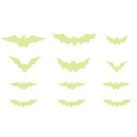 

ELENXS Halloween Stickers Luminous 3D Animal Party DecorationsWindow Night Glow Decals Green Light 12Pcs