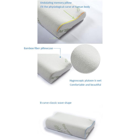 Langgg 50*30cm Bamboo Neck Pillow Slow Great for Sleeping Neck Pain