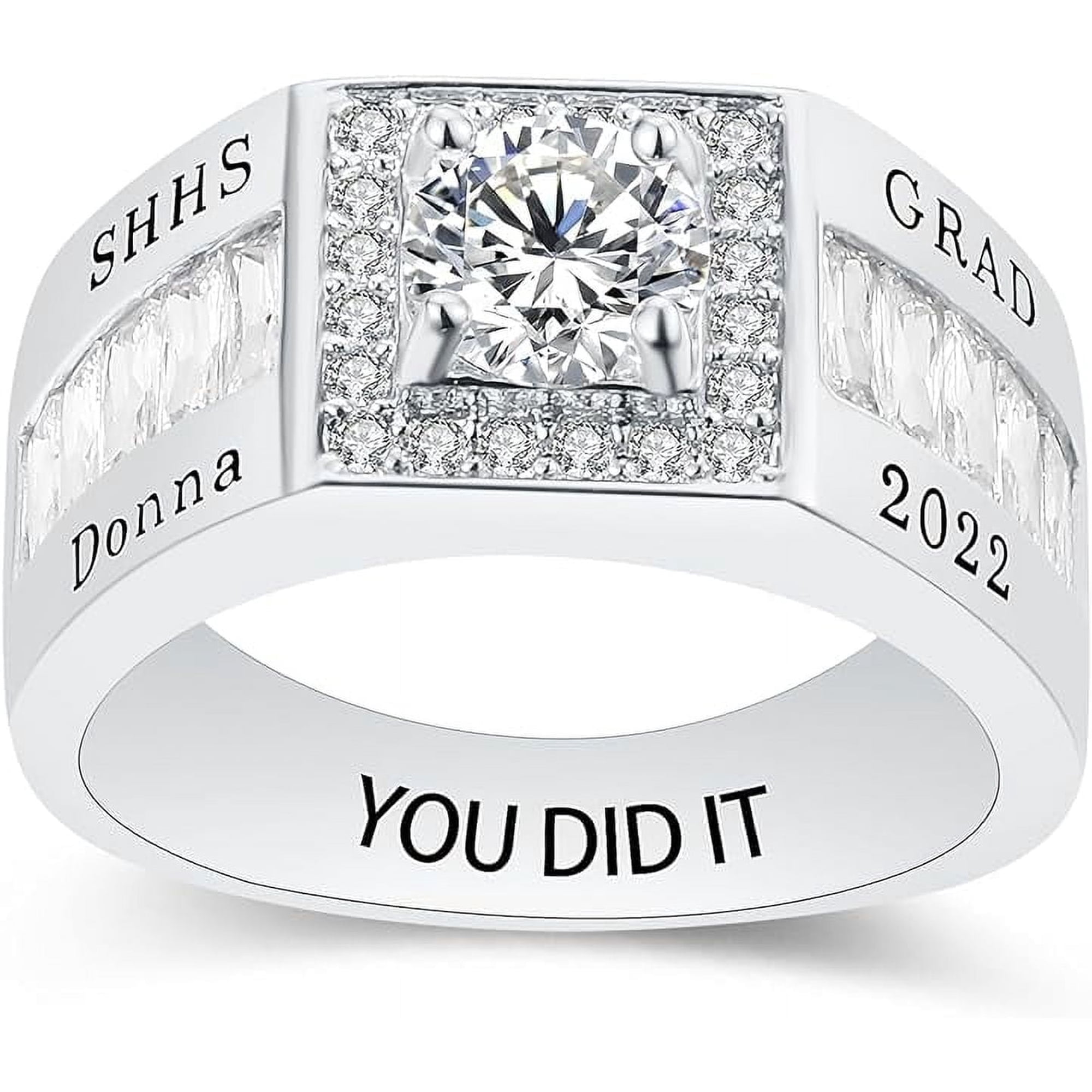 Ccjcinata Fully Personalized Customized class rings Men's High School and College Class Ring – Classic Collection