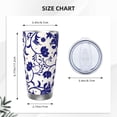 thumbnail image 4 of Fuzoiu Blue And White Porcelain Pattern Print 20oz Tumbler, Stainless Steel Vacuum Insulated Car Cup, Insulated Coffee Mug,Travel Mug with Lid,Thermal Cup for Outdoor-Straw Three-piece Set, 4 of 8