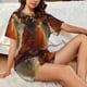 thumbnail image 4 of Fotbe Maple Leaf Meditating Chihuahua Conjunto de Pijama Estampado para Mujer, 2 Piezas, Ropa de Dormir con Camiseta de Manga Corta y Shorts Suaves-Medium, 4 of 6