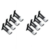 8 Pack Single Curtain Rod Brackets for Drapery Rod Aluminum Alloy Heavy Duty Curtain Rod Holders (Black)