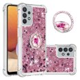 thumbnail image 1 of Funda para Samsung Galaxy A32 5G con Brillo Líquido Flotante, Purpurina, Parachoques y Anillo Giratorio Soporte, 1 of 5