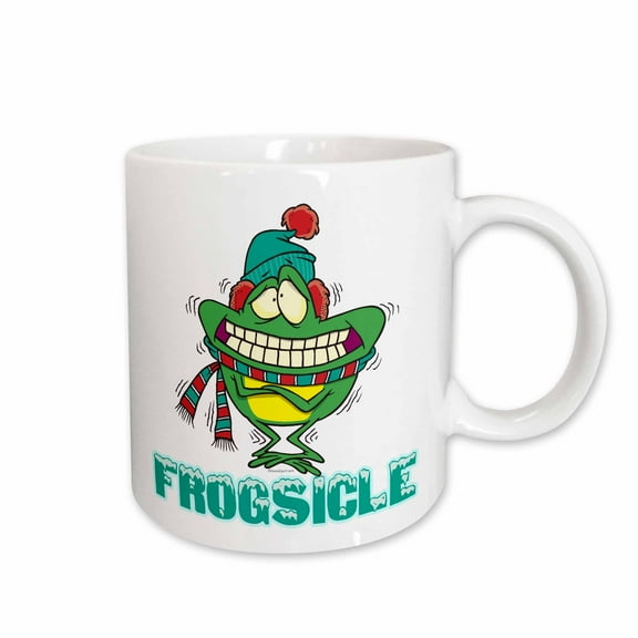 3drose, Frogsicle Funny Frozen Shivering Frog, 15oz Mug