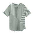 thumbnail image 5 of Fsqjgq Womens Summer Tops Boho Tops for Women Blouse Tunic Fashion Casual Cotton Material New Striped Splicing Short Sleeved T Shirt Color Shirt Tunic Tops Sports Tee Tunic Tank Tops for Women 2XL, 5 of 7