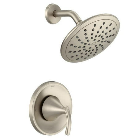 Function Package - Moen T2842EP Glyde Pressure Balanced Shower Trim Package with Single Function Rain Shower Head - Less Valve