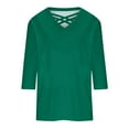 thumbnail image 3 of Patlollav Womens V Neck 3/4 Sleeve T Shirts Casual Basic Summer Tees Shirts Loose Fit Tunic Tops Fall Pullover, 3 of 6
