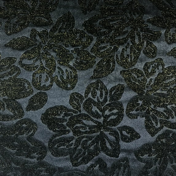 HYCH Metallic Flower Stretch Velvet